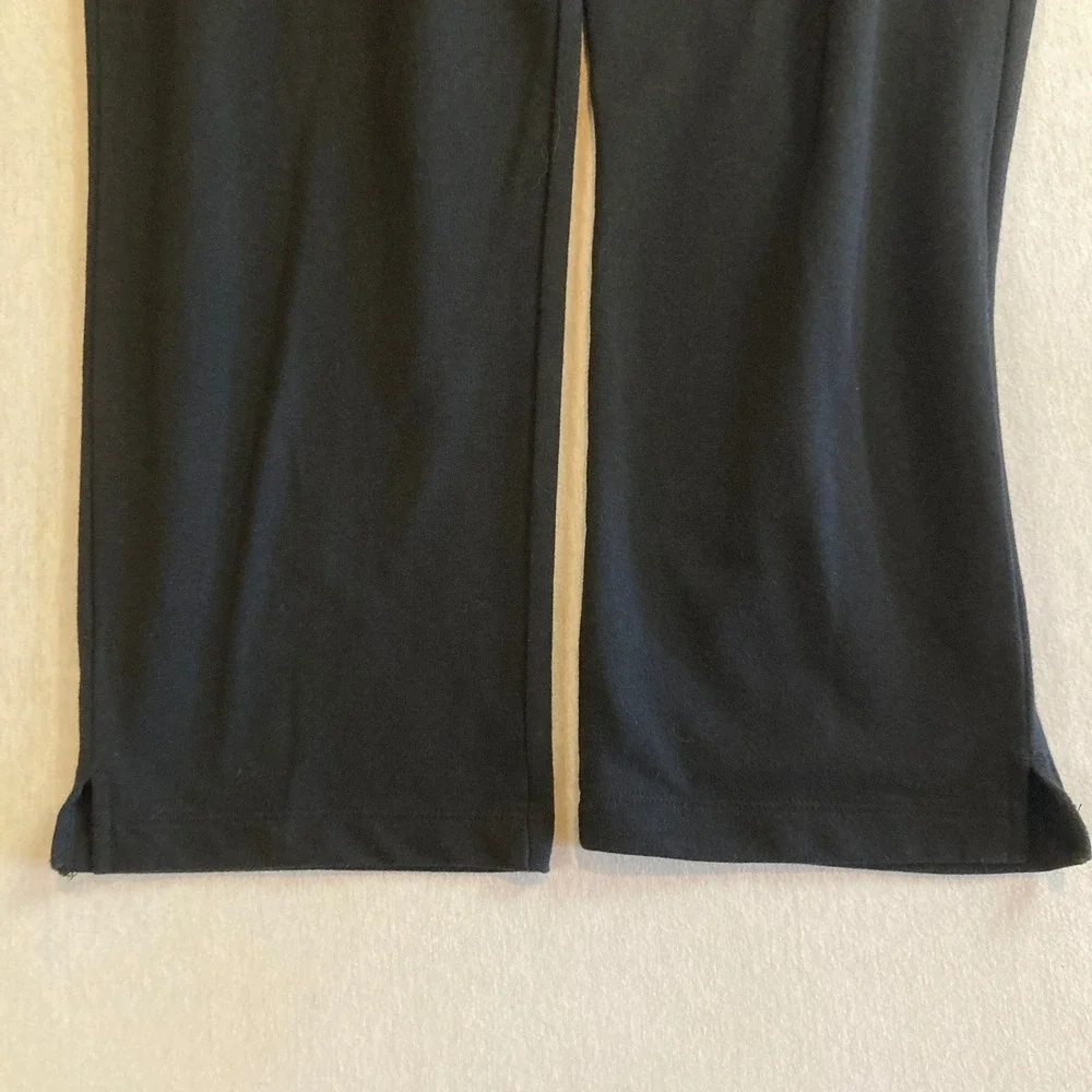 Eddie Bauer Womens M (28x20) Black Crop Drawstring Wide Leg Cotton Stretch
